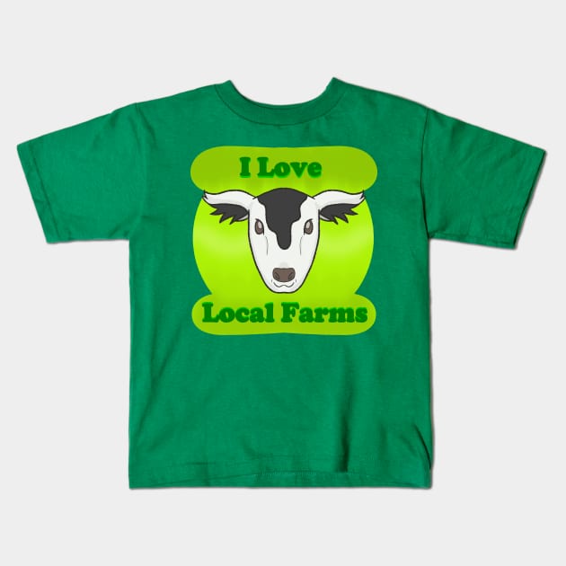 Happy Cow (I Love Local Farms) Kids T-Shirt by Quirkball